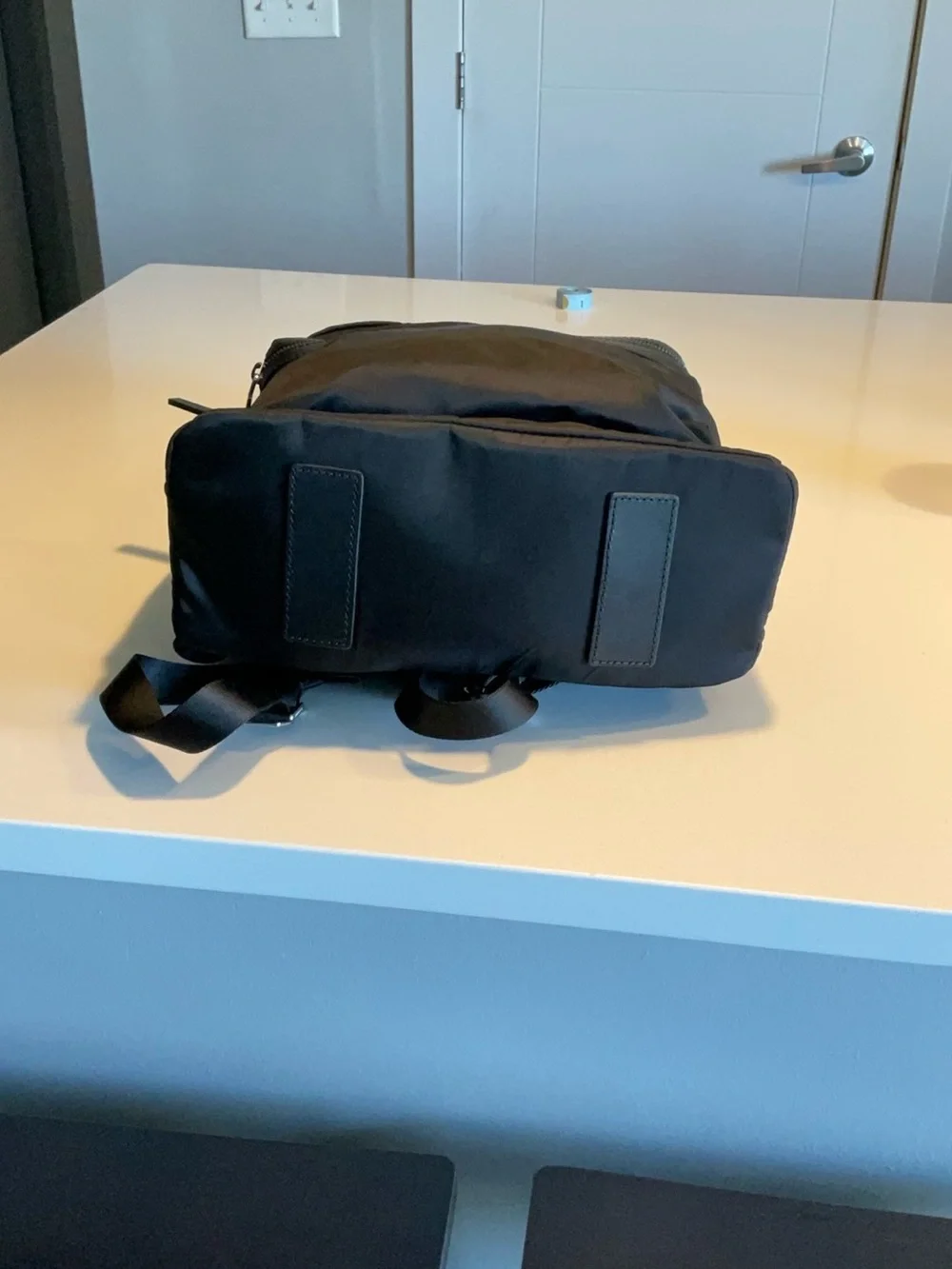 Black Michael Kors Kent Backpack. Silver hardware